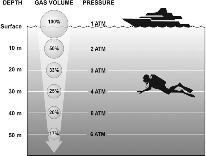 Relationship of underwater depth gas volume and gas pressure Adapted from Lynch and.ppm min