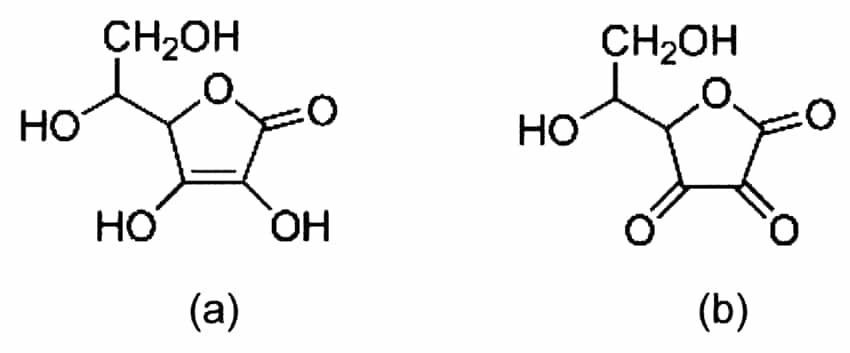 Structure of ascorbic acid a and dehydroascorbic acid b min