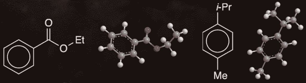Ethyl benzoate va p Cymene 1