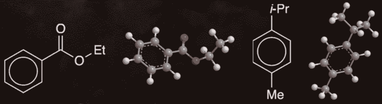 Ethyl benzoate va p Cymene